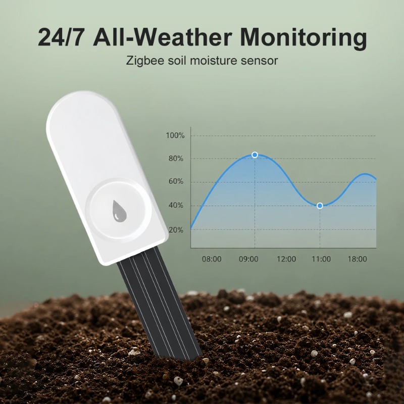 Smart Garden Zigbee - Sensor Kelembapan Tanah Pintar Zigbee, Pengukur