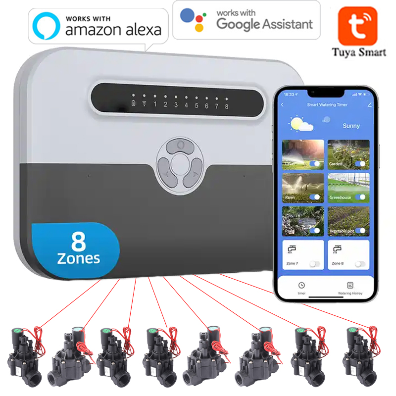 Smart Garden Monitoring System - Pengontrol Sprinkler Cerdas WiFi 8 Stasiun