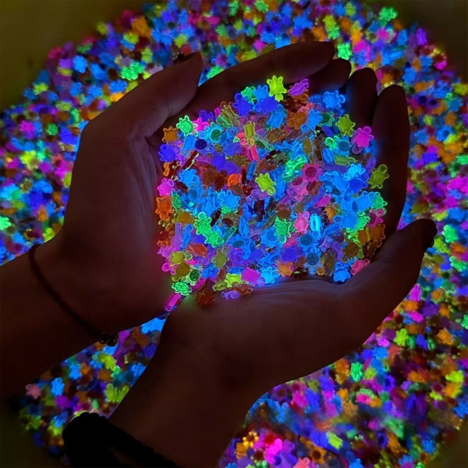 Smart Garden Mini - 100/500 Buah Patung Kura-kura Resin Menyala
