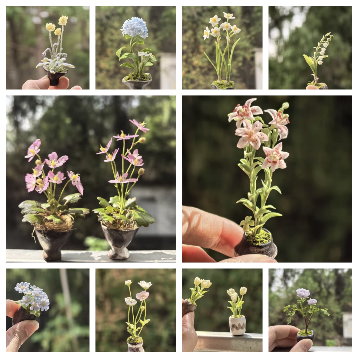 Smart Garden Mini - Set Bunga Miniatur Buatan Tangan Realistis