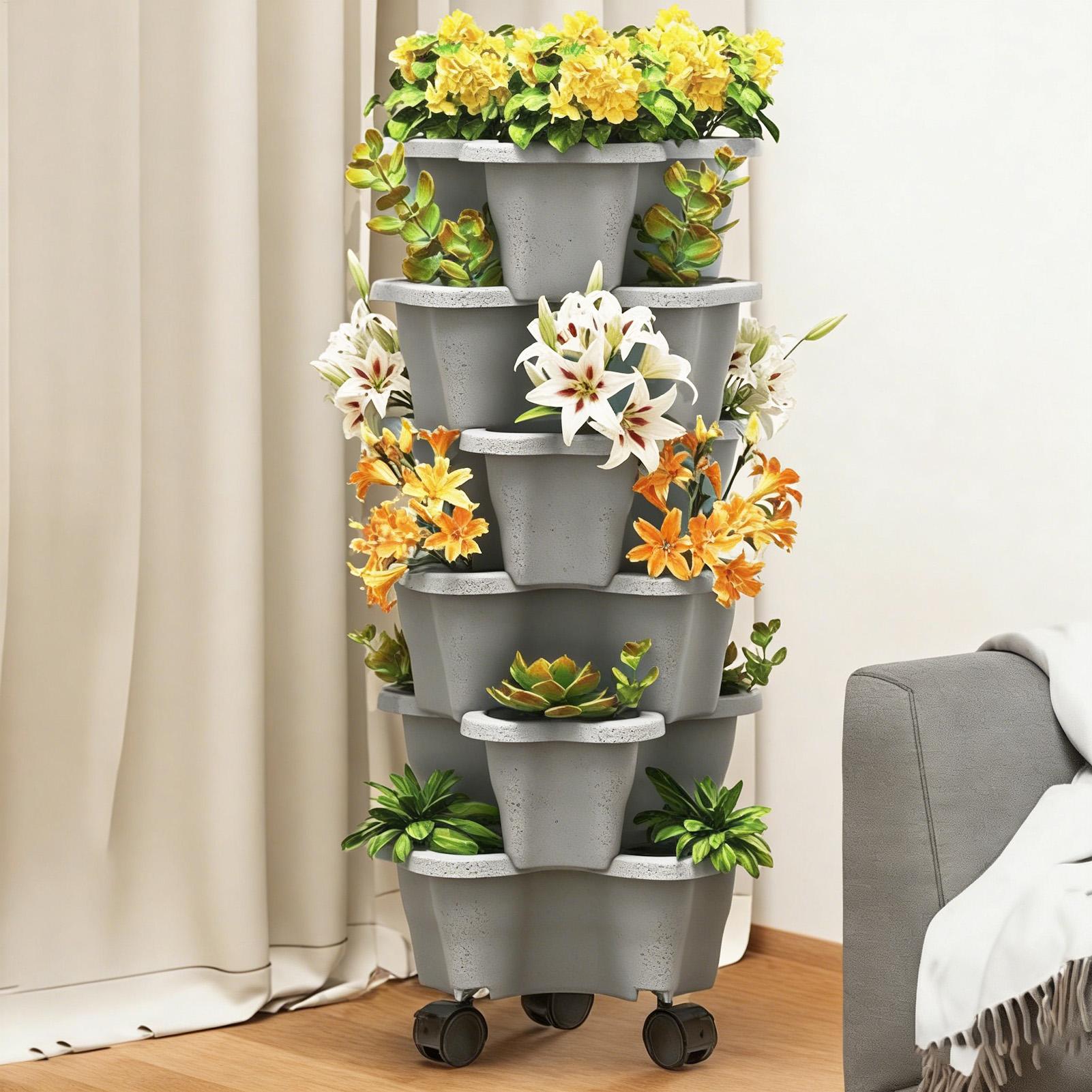 Menara Kebun Vertikal 6 Tingka - Vertical Planter Tower ulasan dan harga