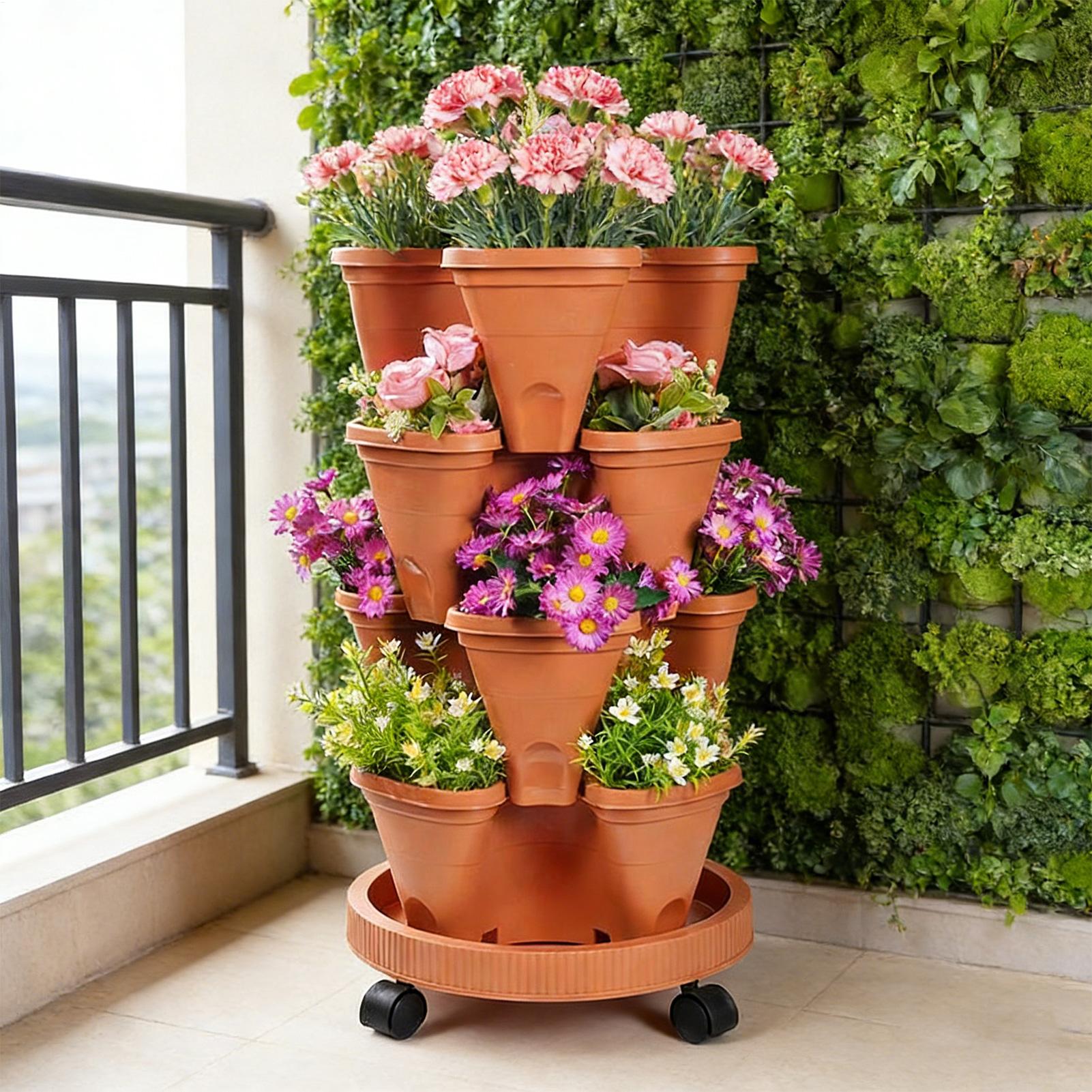 Rak Tanam Bertingkat Empat, Ra - Vertical Planter Tower ulasan dan harga