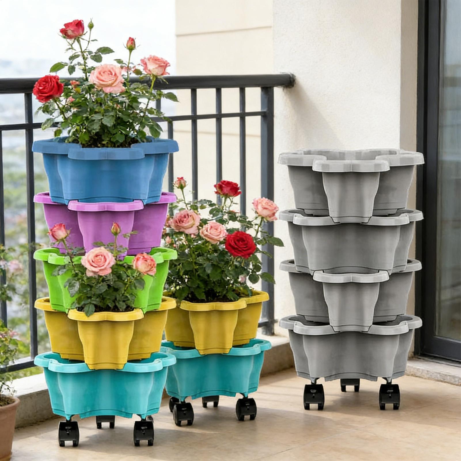 Pot Bunga Plastik Multi-layer  - Vertical Planter Tower ulasan dan harga
