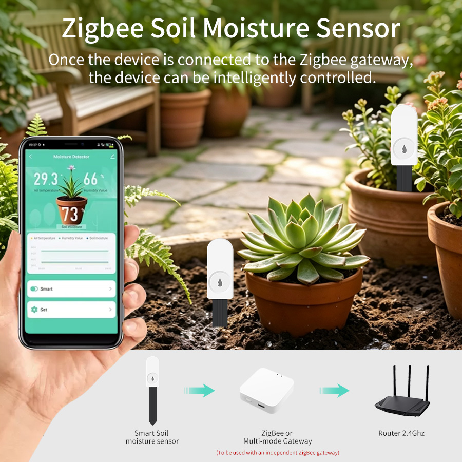 Pengukur Kelembaban Tanah Smar - Smart Garden Zigbee ulasan dan harga
