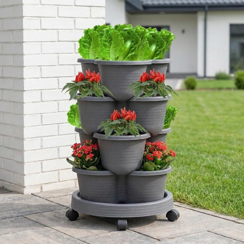 Pot Bunga Plastik Bertingkat V - Vertical Planter Tower ulasan dan harga