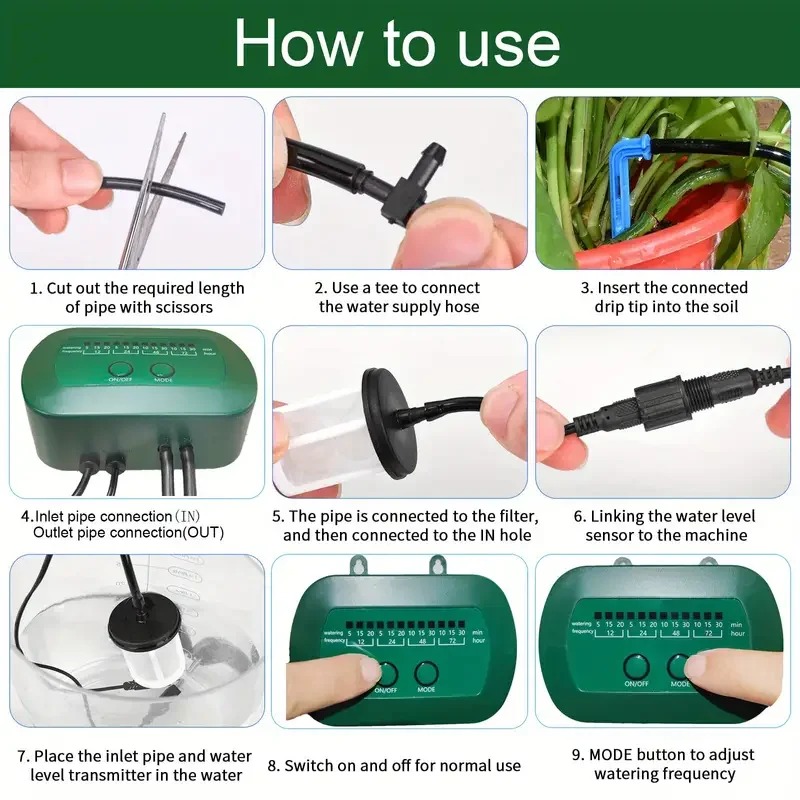 Kit irigasi cerdas tenaga sury - Smart Garden Water ulasan dan harga