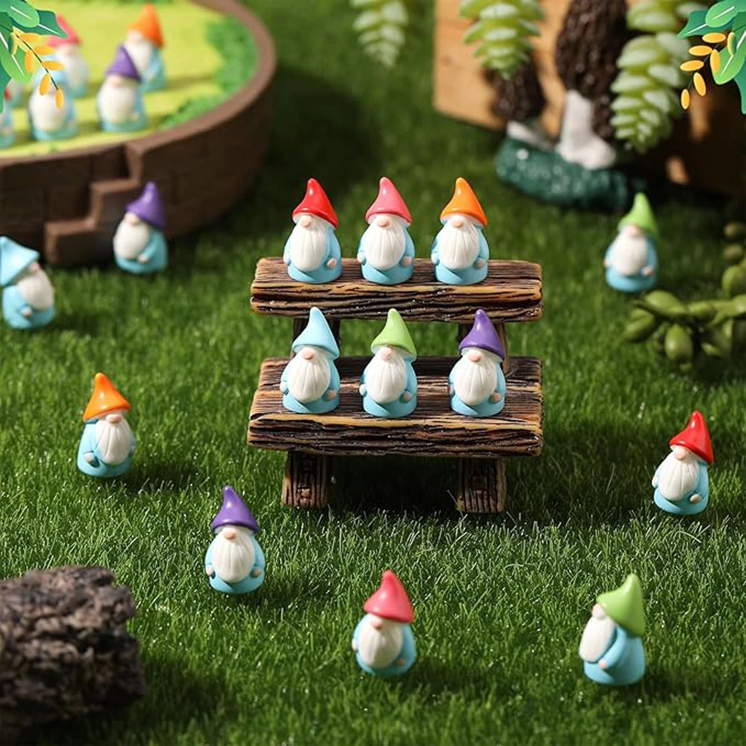 10/20/40/100 Buah Patung Gnome - Smart Garden Mini ulasan dan harga