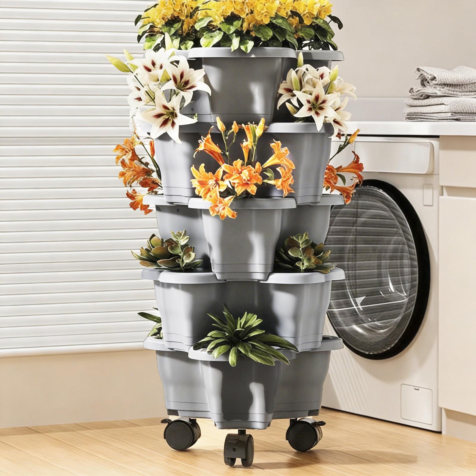 Rak Tanam Bunga Vertikal 6 Tin - Vertical Planter Tower ulasan dan harga